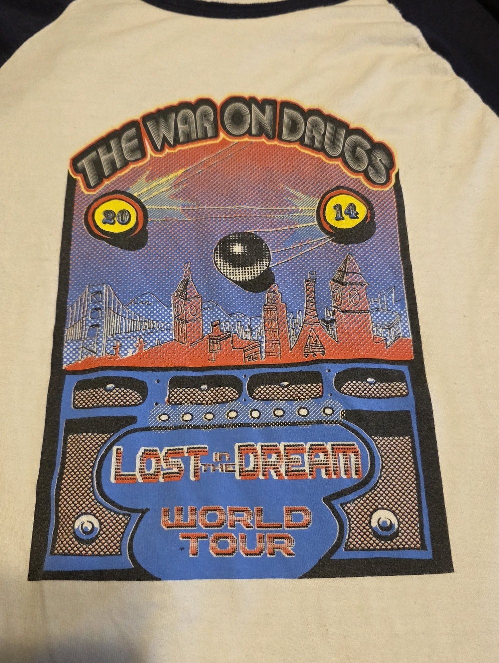 Tultex The War On Drugs 2014 Lost In The Dream Word Tour Raglan T-Shirt Size S - Picture 2 of 11